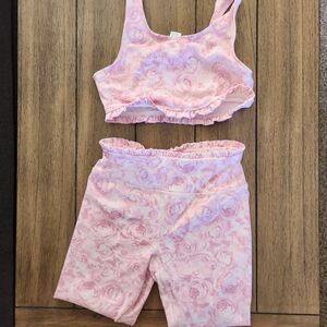 Girls Pink Yoga Set